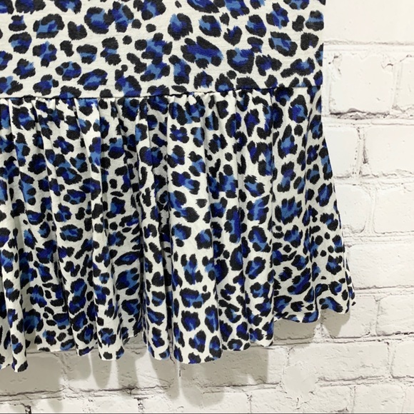 Rebecca Taylor Leopard Peplum Top Blue Size XS - Picture 6 of 8